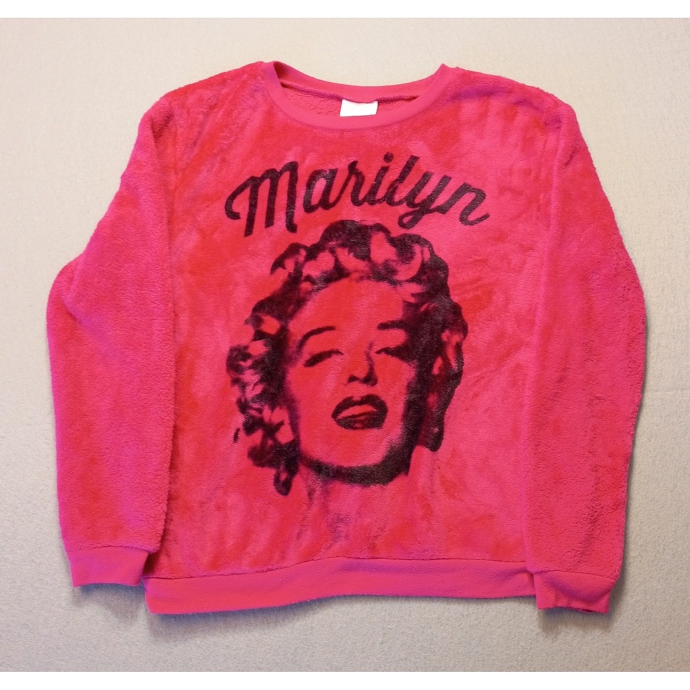 MARILYN MONROE Soft Fluffy Pink Sweatshirt Womens Small Collectible Throwback - Picture 2 of 12